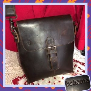 Boheme Brown Leather Cross Body Bag